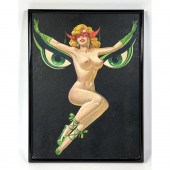 Vintage Unsigned Pinup Paintin