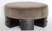 VINTAGE UPHOLSTERED OTTOMAN /