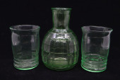 VINTAGE URANIUM GLASS CARAFE A