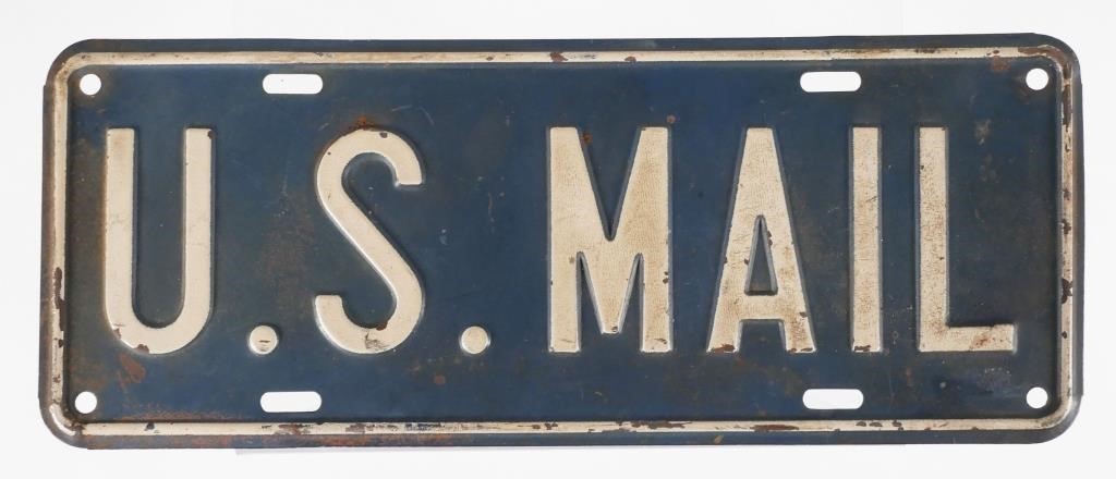 VINTAGE US MAIL LICENSE PLATE
