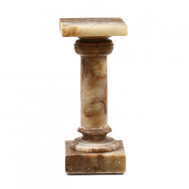 VINTAGE VEINED ALABASTER PEDESTAL