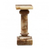 VINTAGE VEINED ALABASTER PEDES