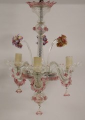 VINTAGE VENETIAN GLASS CHANDEL