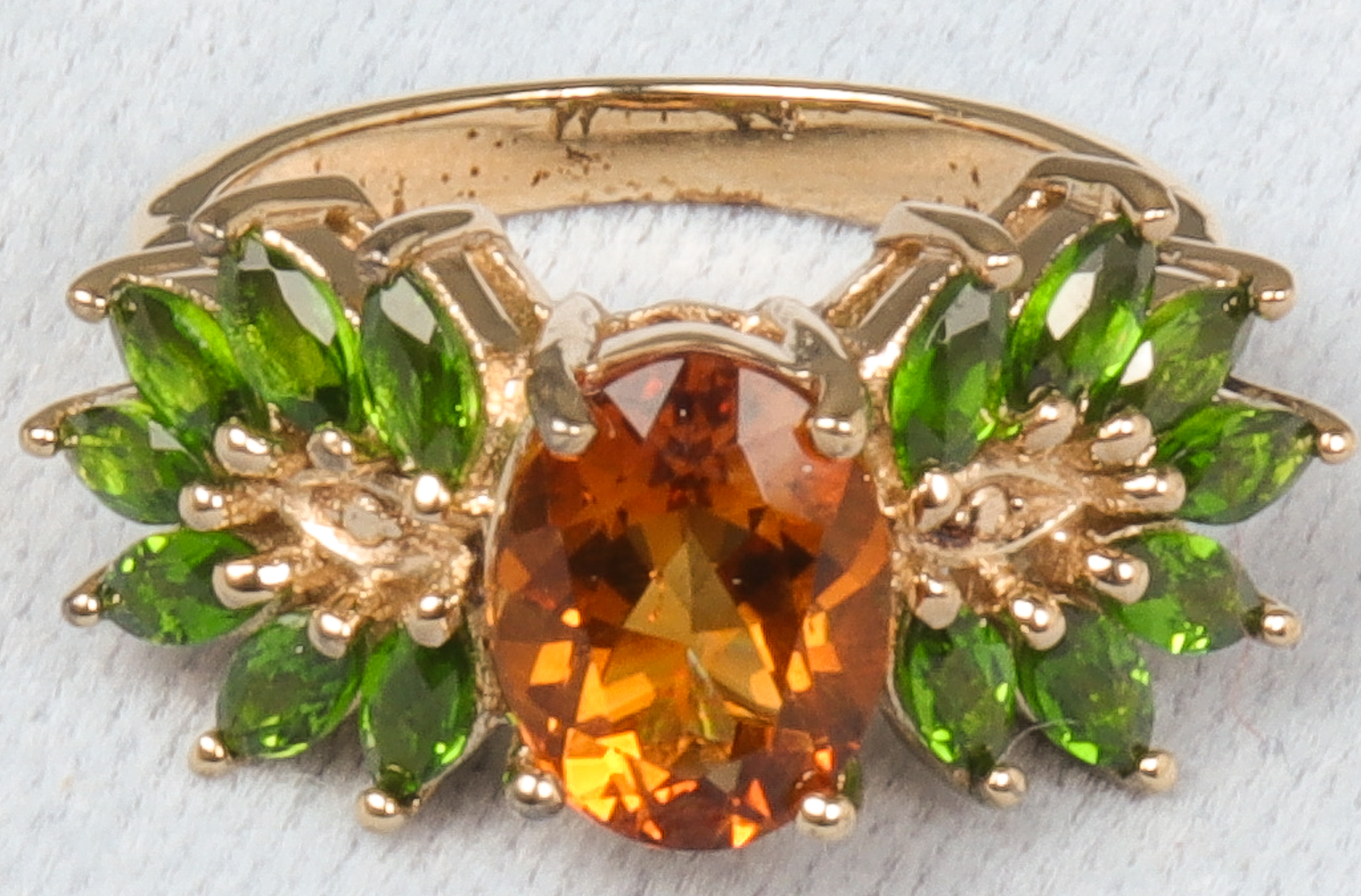VINTAGE VERMEIL SILVER CITRINE &