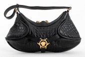 VINTAGE VERSACE BLACK CROCODIL