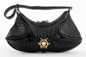 VINTAGE VERSACE BLACK CROCODIL