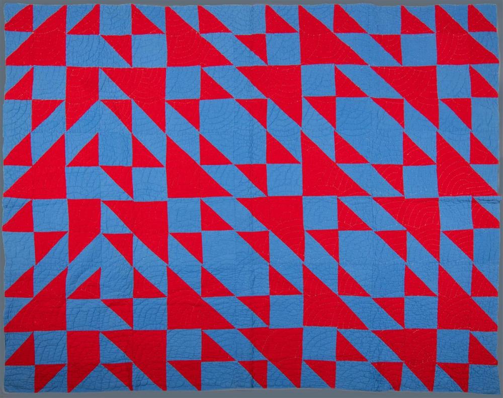 VINTAGE VIVID TRIANGLES QUILT