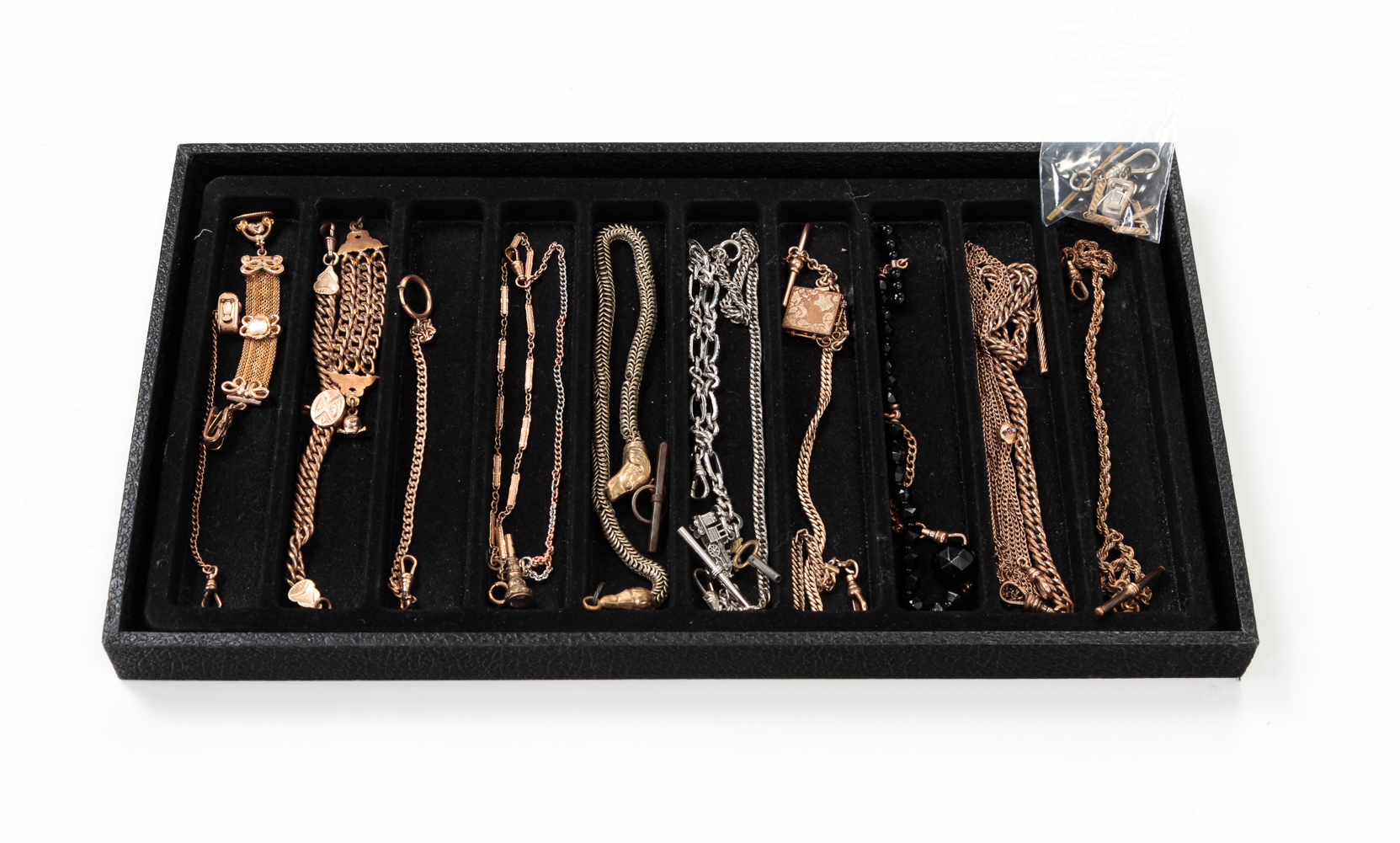 VINTAGE WATCH CHAINS, FOBS AND