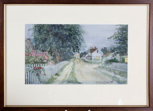 VINTAGE WATERCOLOR VIEW, "SUMMER