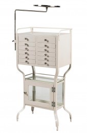VINTAGE WHITE ENAMELED METAL D