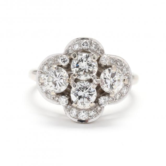 VINTAGE WHITE GOLD AND DIAMOND RING