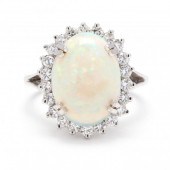 VINTAGE WHITE GOLD, OPAL, AND