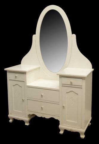 VINTAGE WHITE PAINTED VANITY