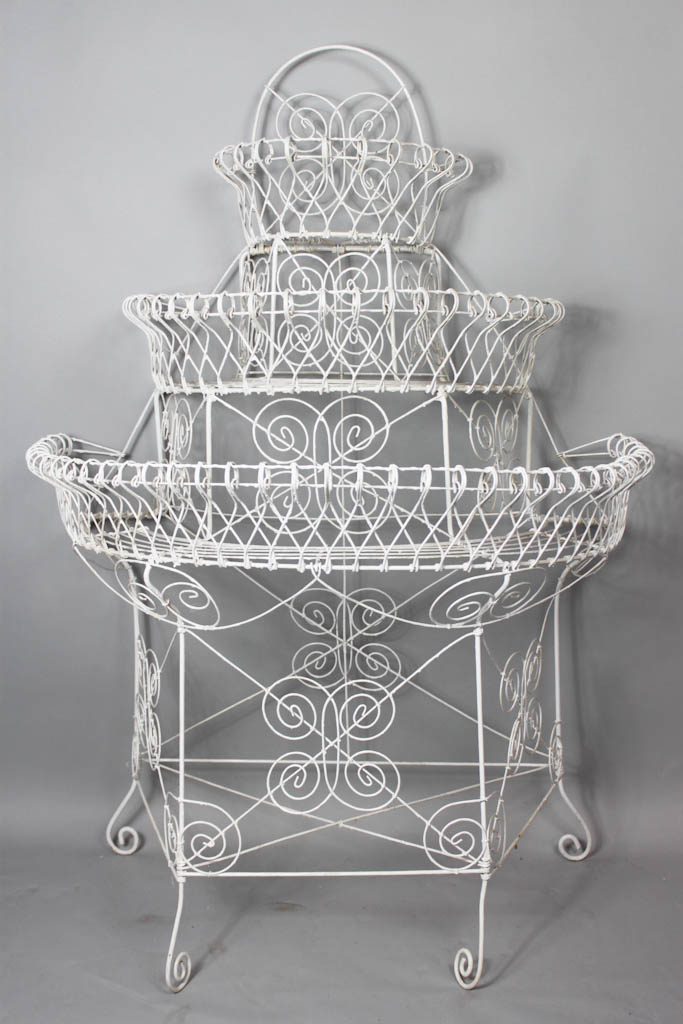 VINTAGE WHITE-PAINTED WIREWORK