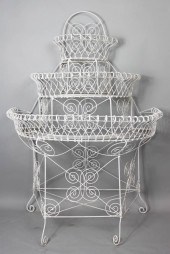 VINTAGE WHITE-PAINTED WIREWORK