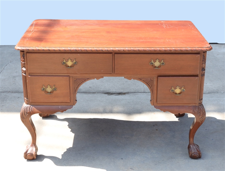 Vintage wood Foux partners desk,