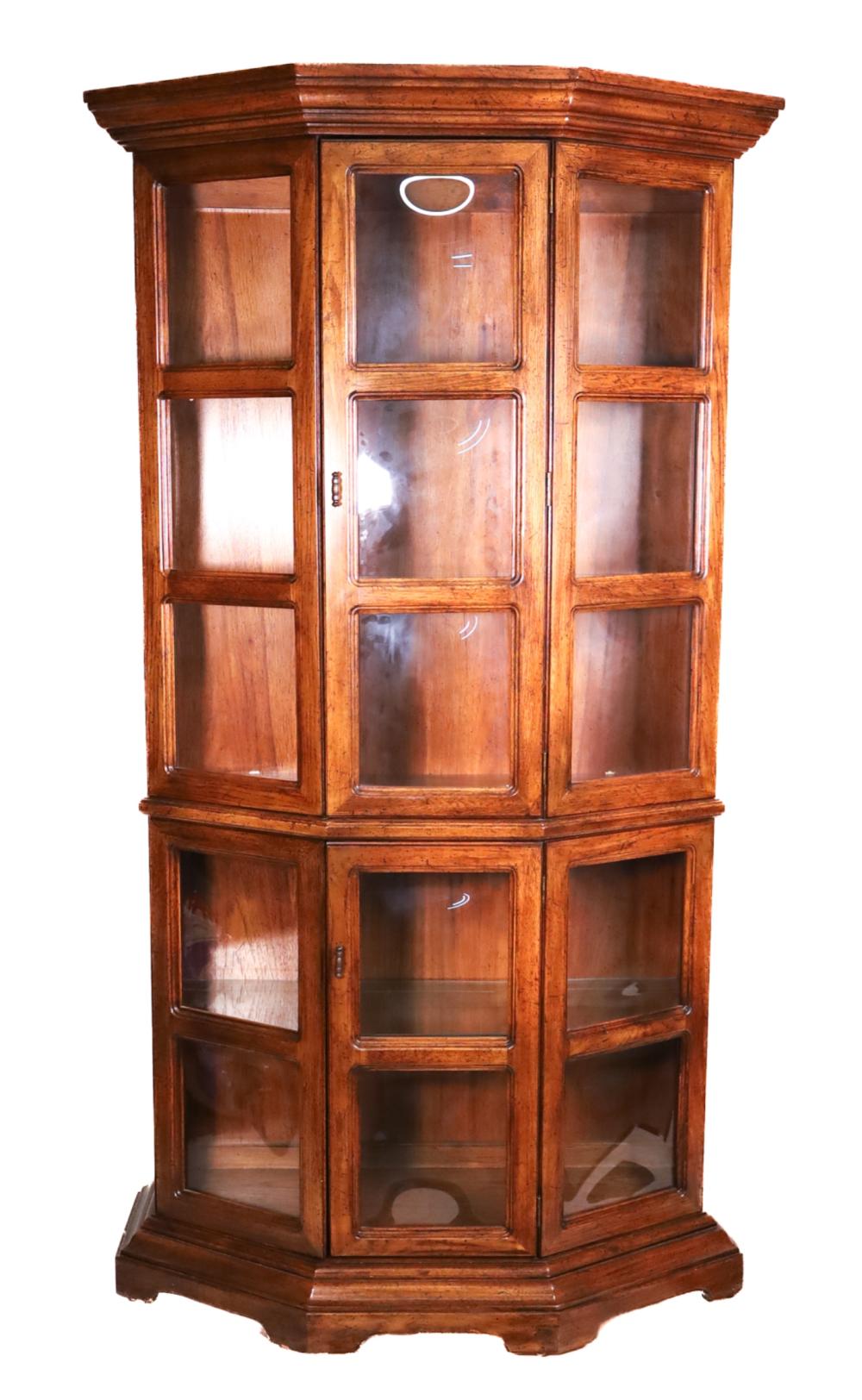 VINTAGE WOOD & GLASS ILLUMINATED