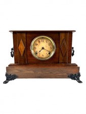VINTAGE WOOD TABLE TOP CLOCKVi