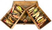 VINTAGE WOOD TACKLE BOXVintage