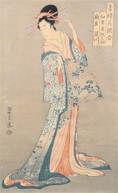 Vintage woodblock, Eishi Hosod