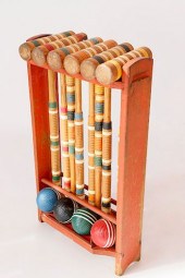 VINTAGE WOODEN CROQUET SETVint