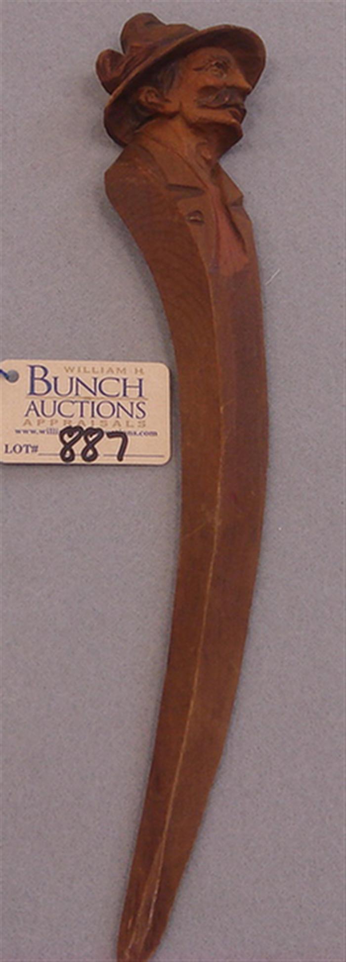 Vintage wooden hand carved letter