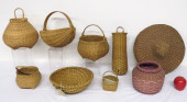 VINTAGE WOVEN SPLINT BASKETS,