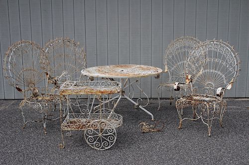 VINTAGE WROUGHT IRON PEACOCK