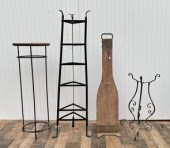 Vintage wrought iron pot rack