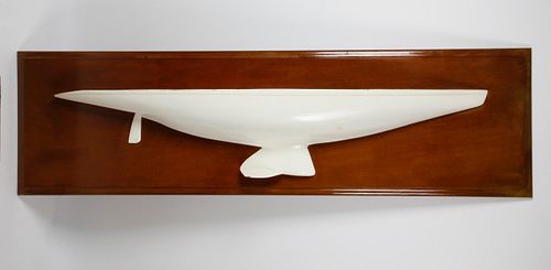 VINTAGE YACHT HALF HULL PLAQUE ON