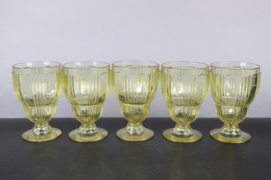 VINTAGE YELLOW DRINK GLASSES /