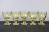 VINTAGE YELLOW DRINK GLASSES /