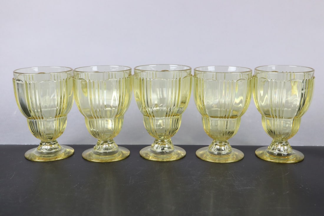 VINTAGE YELLOW DRINK GLASSES /