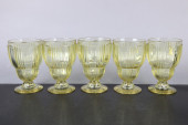 VINTAGE YELLOW DRINK GLASSES /