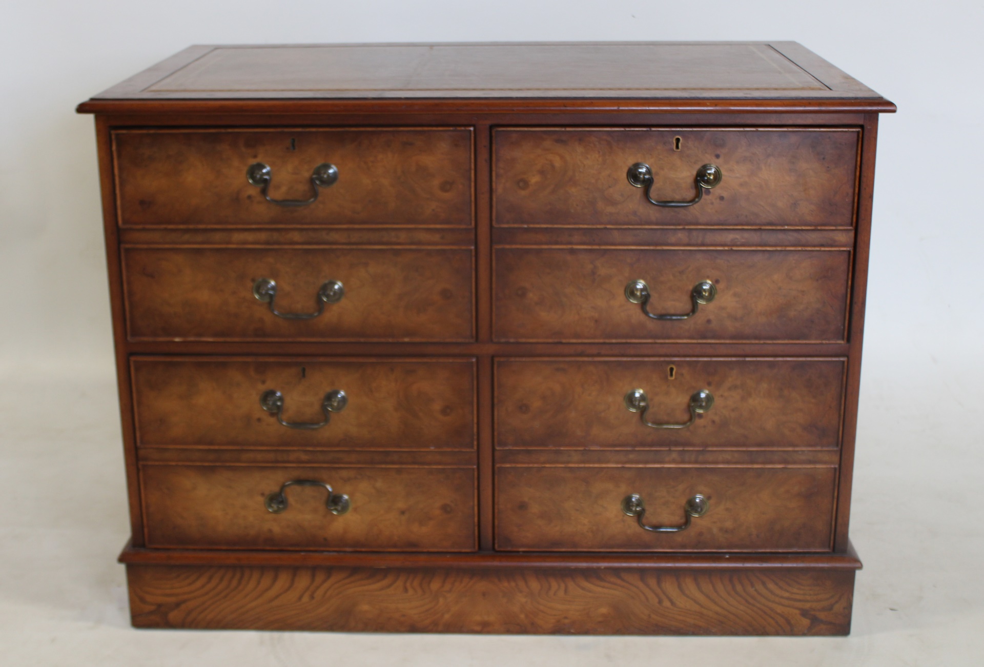 VINTAGE YEW WOOD LEATHERTOP FILE