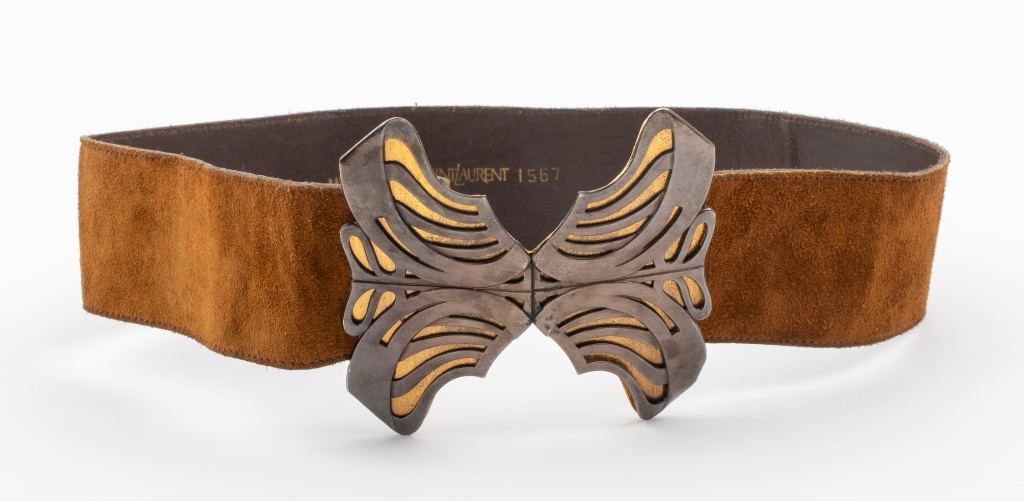 VINTAGE YSL BUTTERFLY MOTIF BROWN