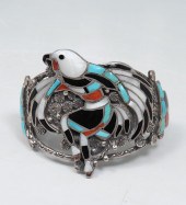 VINTAGE ZUNI INLAY EAGLE DANCE