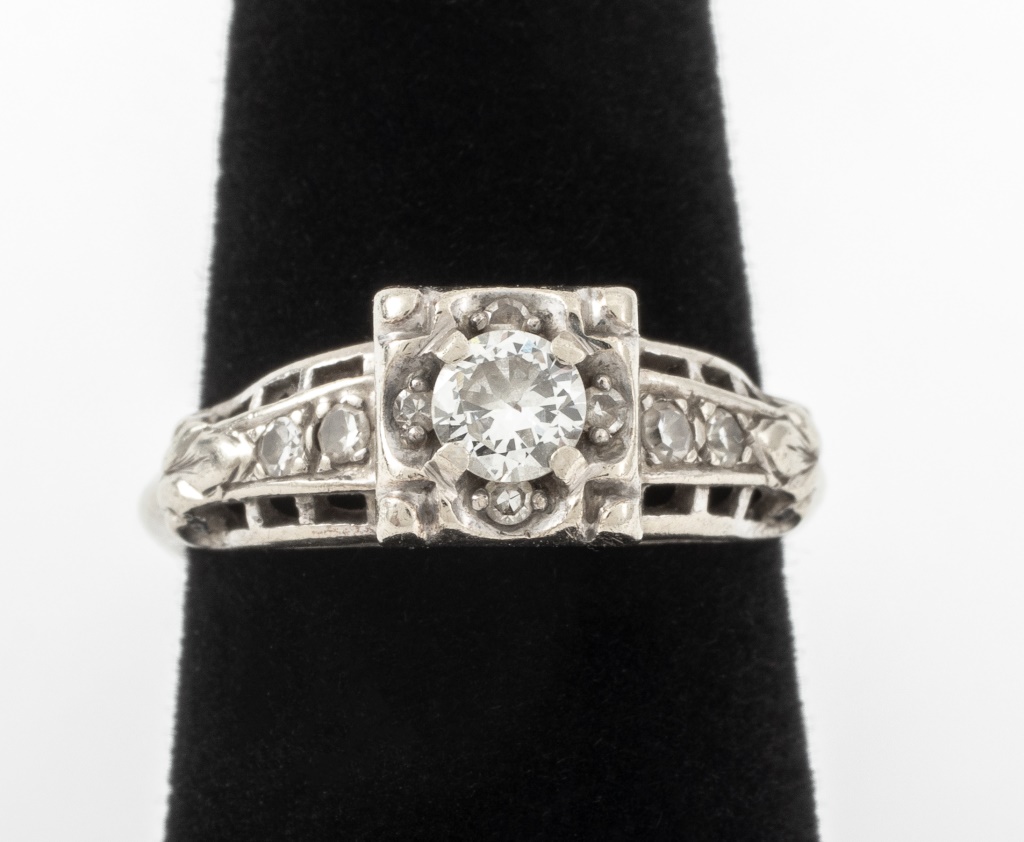 VINTAGE14K WHITE GOLD DIAMOND