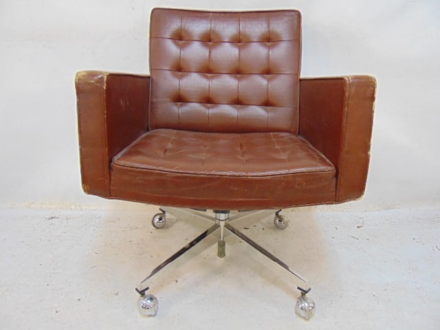 VINYL TUFTED SWIVEL OFFICE CHAIR BY