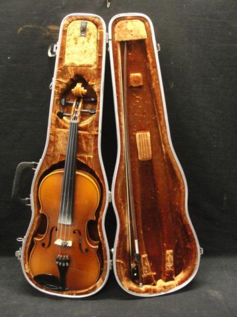 Violin and Bow in Case. In
