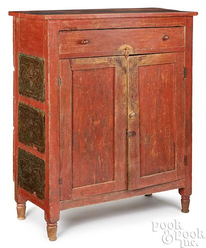 VIRGINA PAINTED WALNUT PIE SAFE,