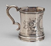 Virginia coin silver mug, pane