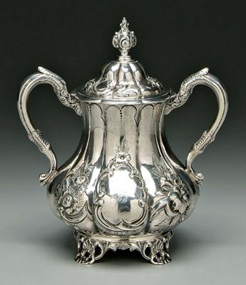 Virginia coin silver sugar urn,