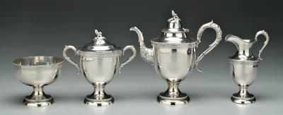 Virginia coin silver tea service,