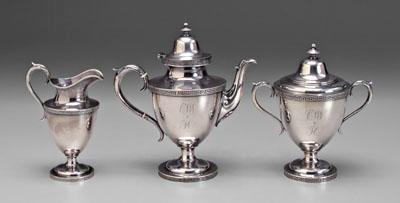 Virginia coin silver tea service: