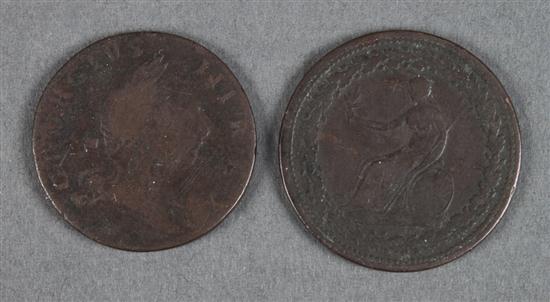 Virginia copper half penny 1773