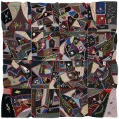 Virginia crazy quilt top, embr