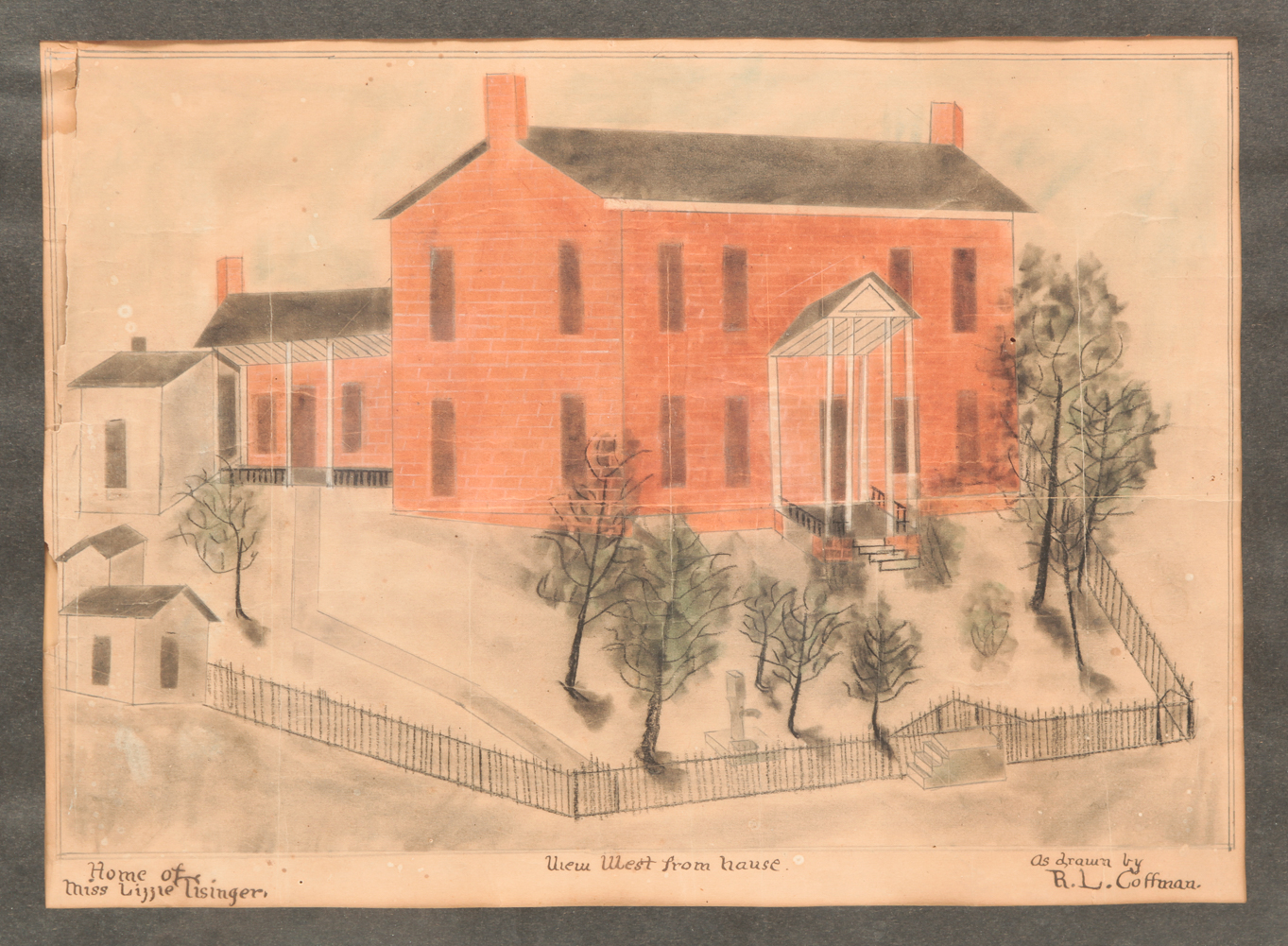 VIRGINIA DRAWING OF BRICK HOUSE.