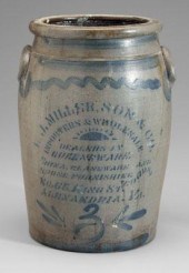 Virginia stoneware jar, wavy l