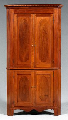 Virginia walnut corner cupboard,